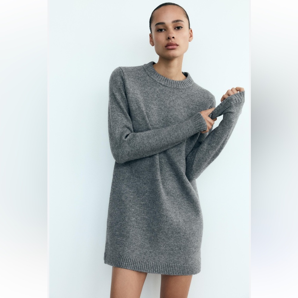 Zara Charcoal Long Sleeve Dress